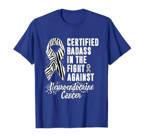 Badass Neuroendocrine Cancer Awareness NET Zebra Ribbon Gift T-Shirt