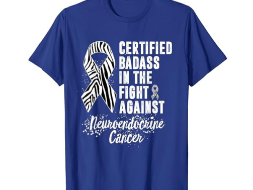 Badass Neuroendocrine Cancer Awareness NET Zebra Ribbon Gift T-Shirt