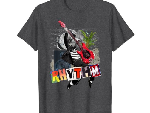 RHYTHM Streetwear Music Vintage 90s Collage Urban Graphic T-Shirt