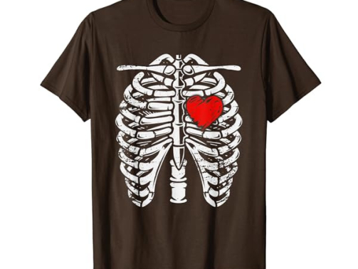 Rib Cage - Heart - Skeleton - Anatomy - X-Ray - Halloween T-Shirt