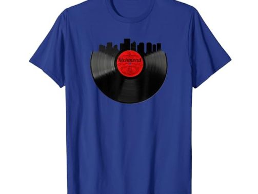 Richmond Virginia Shirt Vintage Skyline Vinyl Record Tee